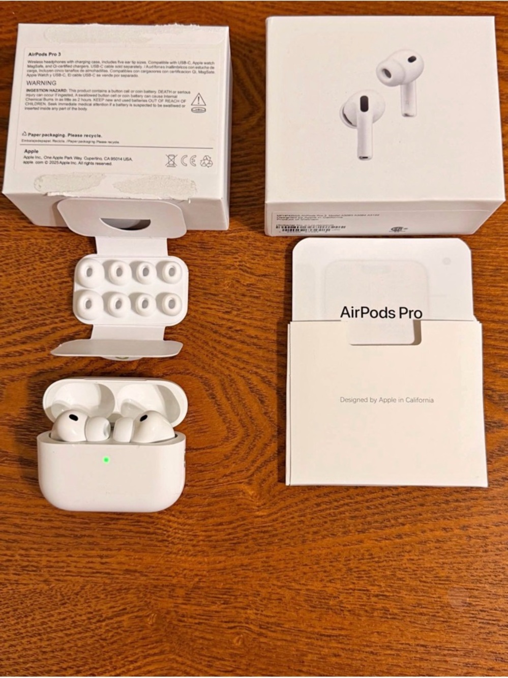 Apple AirPods Pro 3 (White) with Charging Case and Extra Ear Tips